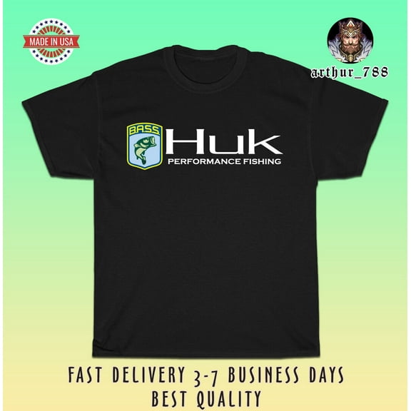 HUK Bass Fishing Gear Logo Men's T-Shirt American Size T-Shirt