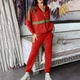 thumbnail image 2 of Bovxnpu Summer Casual Outfits For Women, Oversized Lounge Sets 2 Piece Outfits Sweatsuit, Solid Color Combination With Casual Long Sleeve Trousers Hoodie Set M, 2 of 5