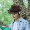 thumbnail image 5 of Men‘s Breathable Linen Top Hat Outdoor Straw Sun Hat Jazz Hat Black, 5 of 5