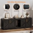 thumbnail image 3 of TEQIN Cat Litter Box Enclosure for 2 Cats,Litter Box Furniture with Double Room, Central Entry, Cat Hidden Litter Box TV Stand for Living Room, 55”L x 17.2”W x 22.4”H, 3 of 9