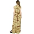 thumbnail image 5 of Bimba Women Long Rayon Maxi Dress Tie & Dye Brown Summer Wear Sleeveless Gown, 5 of 5