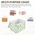 thumbnail image 6 of Yayeee Collapsible Cube Storage Bin with Lid Fabric Closet Decorative Basket with Handles, Green Leafy Pattern, 6 of 7