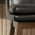thumbnail image 5 of Soges Swivel Bar Stool with Cushion Set of 2, PU Leather Counter Height Bar Chair with Rubber Wood Legs, Brown, 5 of 10