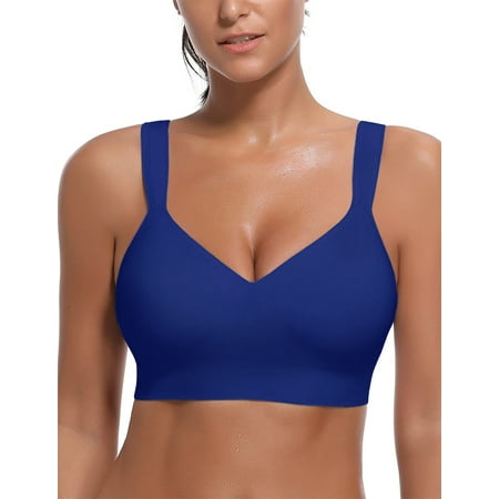 

Yskkt Women Sleeveless Elastic Support Bra Low Back Sexy Seamless Underwear Sports Bras M-2XL