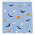 thumbnail image 3 of Ambesonne Ghost Shower Curtain, Pumpkins and the Flying Bats, 69"Wx75"L, Multicolor, 3 of 3