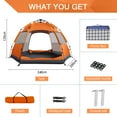 thumbnail image 6 of Eurhowing 4-Person Camping Tent for Family, Portable Instant Pop Up Tent with Picnic Mat, Rainproof & Wind-Resistant Outdoor Backpacking Tent for Hiking, Beach, Glamping, 6 of 13