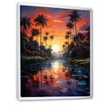 thumbnail image 2 of Designart "Mosaic of Orange Palms A Unique Perspective VII" Floral Floater Framed Wall Decor, 2 of 7