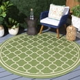 thumbnail image 3 of Safavieh Courtyard Alina Geometric Quatrefoil Indoor/Outdoor Area Rug, Green/Beige, 6'7" x 6'7" Round, 3 of 12