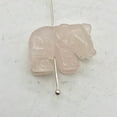 thumbnail image 4 of 2 Wild Hand Carved Rose Quartz Elephant Animal Beads | 22x15x9mm | Pink | 2 Beads, 4 of 8