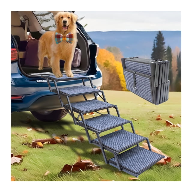 Rampa para perros SHUNLONG plegable, ancha, de 6 escalones, antideslizante