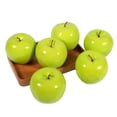 thumbnail image 4 of 6 piezas para decoración y exhibición de cocina, frutas artificiales realistas para acento del hogar, juego de manzanas verdes falsas realistas, 4 of 8