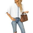 thumbnail image 2 of SAYOO Dolman manga cuello en V mujer #39;st - camisa gasa suelta Split verano Street Top SAYOO moda, 2 of 6