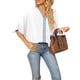 thumbnail image 2 of Txlixc Dolman manga cuello en V mujer #39;st - camisa gasa suelta Split verano Street Top Txlixc  moda, 2 of 6
