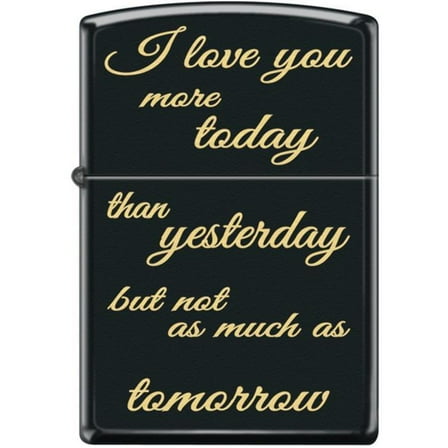 Zippo Lighter - I Love You More Today Black Matte