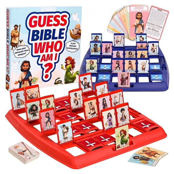 CYFW Portable 2 Player Fun Family Board Games with Life Story&Verse Cards 24 Holy Bible Characters Christian Party Games
