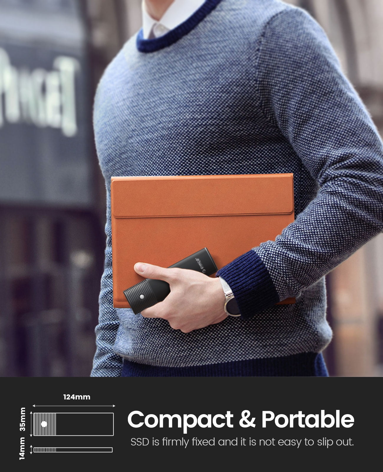 ORICO M.2 Enclosure 4TB 10Gbps M Key NVMe Enclosure Aluminum Portable External Hard Drive Enclosure with USB C to C Cable
