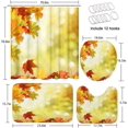 thumbnail image 5 of Autumn Falling Maple Bathroom Set with Shower Curtain and Rugs Accessories, Leaves Nature Warm Farmhouse Shower Curtain Set, Fall Shower Curtain for Bathroom Decor 4 Pcs, 5 of 7