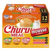 INABA Churu Meal Mousse Adult Wet Cat Food, 2.29 oz cup, 12-count, Chicken Variety