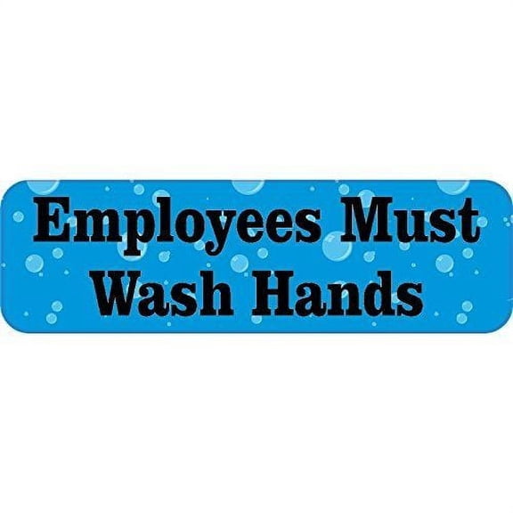 10in x 3in Bubbles Employees Must Wash Hands Magnet