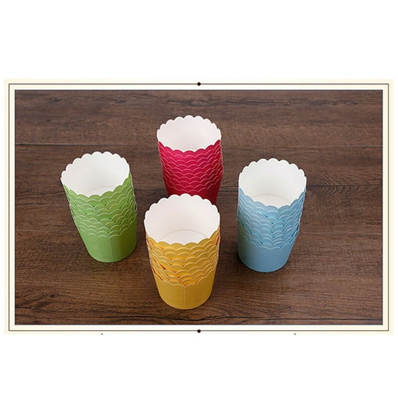 REOFLYUP cake baking cups Cupcake Wrappers Paper Moisture Retention Home Bakers Tea Parties 24 Pcs