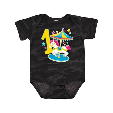 

Inktastic First Birthday Pony Merry Go Round Gift Baby Boy or Baby Girl Bodysuit
