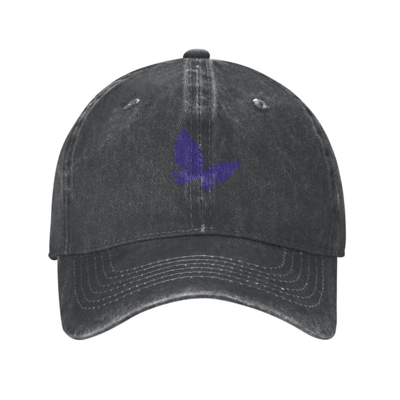 ZICANCN Adjustable Baseball Cap Women, Butterfly Lilac Hats for Men Adult Washed Cotton Denim Baseball Caps Fashion, Black