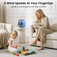 thumbnail image 6 of CRZOE Compact USB Tabletop Fan with 3 Speeds, LED Light, Foldable Stand & Quiet Operation, 6 of 7