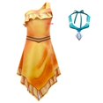 thumbnail image 3 of Disfraz de Pocahontas para fiesta de carnaval de Halloween para niñas, disfraz de princesa Matoaka, ropa india de playa de verano, peluca negra, 3 of 5
