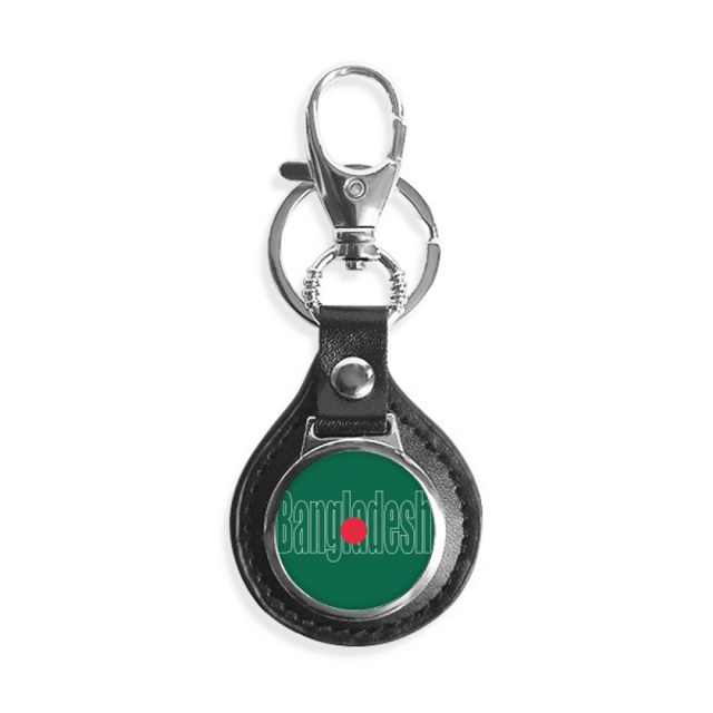 Bangladesh Country Flag nombre Coche de metal llavero anillo de cuero llavero de regalo