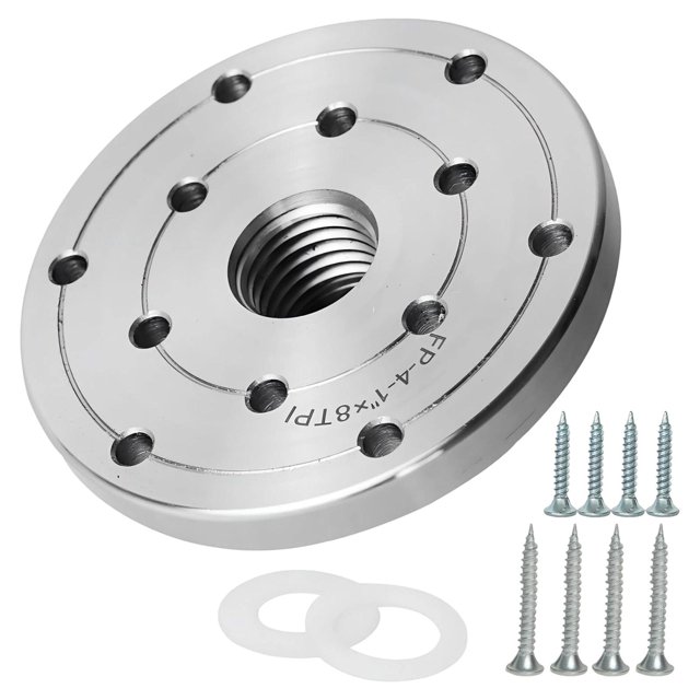 Plato frontal para torno de madera, husillo con rosca para plato frontal de torno, mandril para máquina de trabajar la madera 4 pulgadas