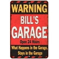 thumbnail image 1 of BILL'S Garage Warning Man Cave Wall Decor 8x12 Metal Sign 108120030162, 1 of 1