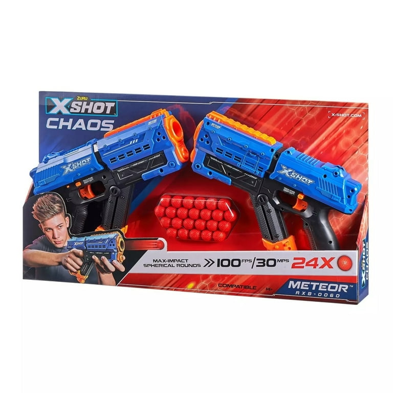 Zuru X-Shot-Dart Ball Blaster-Chaos Meteor - 2 Pack