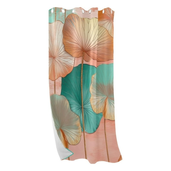 Lotus Leaf Watercolor Blackout Curtains for Living Room Bedroom 42W/52W x 84L Insulated Window Drapes 1 Panels