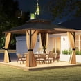 thumbnail image 4 of Gymax Pavillon à Toit Rigide 12 x 12 Pi avec Moustiquaire, Double Toit Robuste en Métal Galvanisé, 4 of 10