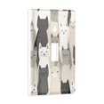thumbnail image 2 of Yayeee Toggle Light Switch Wall Plate 1-Gang 4.5"x2.7" Home Decorative Outlet Cover, Beige Cute Cats, 2 of 7