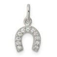 thumbnail image 3 of 925 Sterling Silver Polished Horseshoe Cubic Zirconia Charm Pendant, 3 of 5
