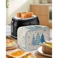 thumbnail image 4 of Blue Christmas Trees Toaster Cover 4 Slice, Large Kitchen Appliance Covers, Navy Winter Snowflakes Retro Beige Toaster Oven Cover with Loop, Bread Machine Cover Polyester Dust Cover Protection, 4 of 4