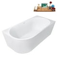 thumbnail image 6 of 67" Streamline G-71-286-PBR Soaking Glossy White Freestanding Tub and Tray With Internal Drain in Polished Brass, 6 of 20
