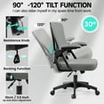 thumbnail image 6 of COOLHUT Office Desk Chair, Ergonomic Mesh Rolling Work Swivel Task Chairs with Wheels, Comfortable Lumbar Support, Comfy Flip-up Arms for Home, Bedroom, Study, Student, 8-Years Warranty, Light Gray, 6 of 8