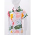 thumbnail image 4 of Raenseen Kids Boys Summer Hawaiian Shirts Floral Print Short Sleeve Button Shirts Tropical Luau Shirts Blouse Tops Type B 7-8, 4 of 7
