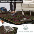 thumbnail image 5 of Vintage Red Roses Outdoor Rug for Patio/Deck/Porch, Non-Slip Large Area Rug 3 x 5 Ft, Abstract Art Floral Green Leaves Indoor Outdoor Rugs Washable Area Rugs, Reversible Camping Rug Carpet Runner, 5 of 8