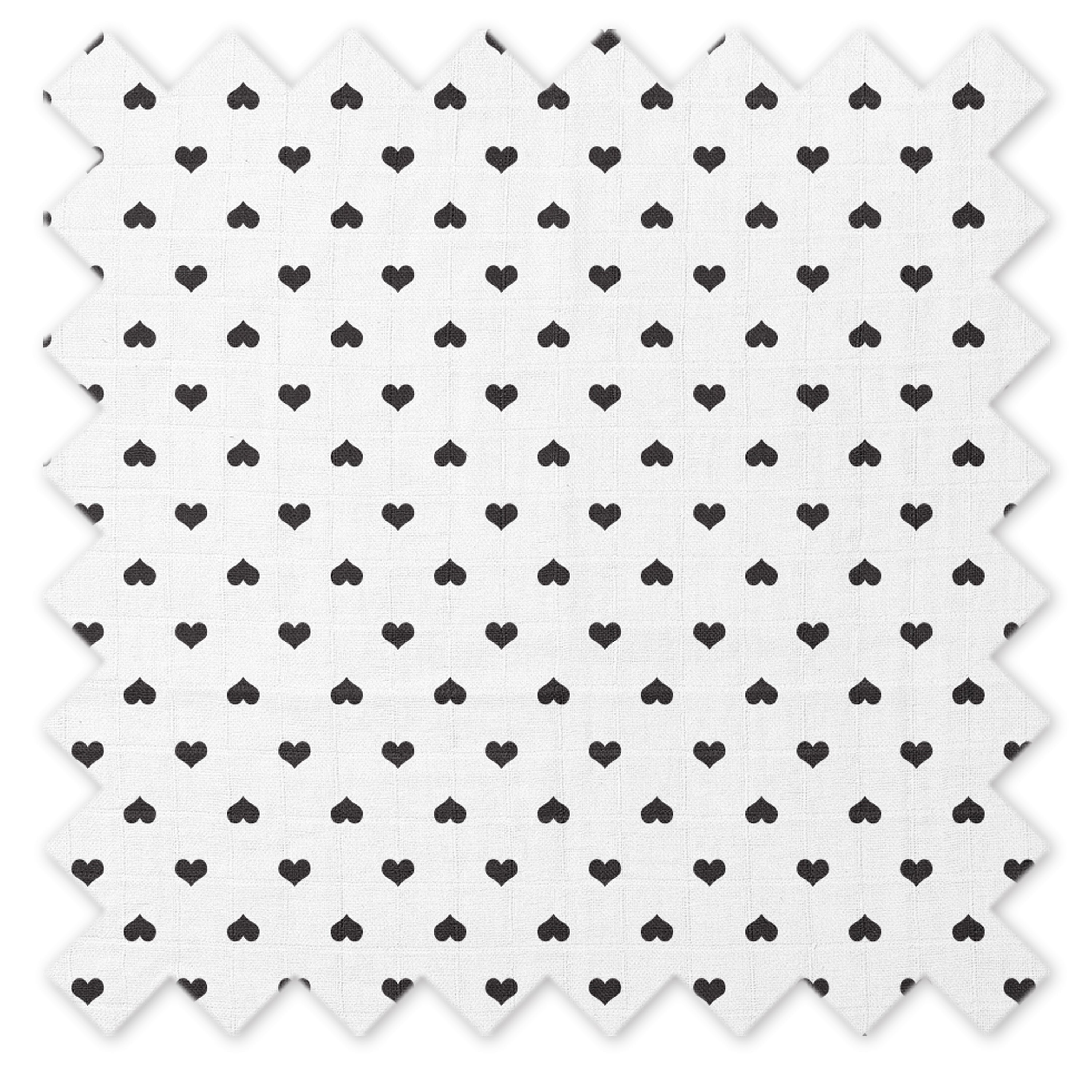 Bacati - Hearts Black Quilted Muslin Changing Pad Cover