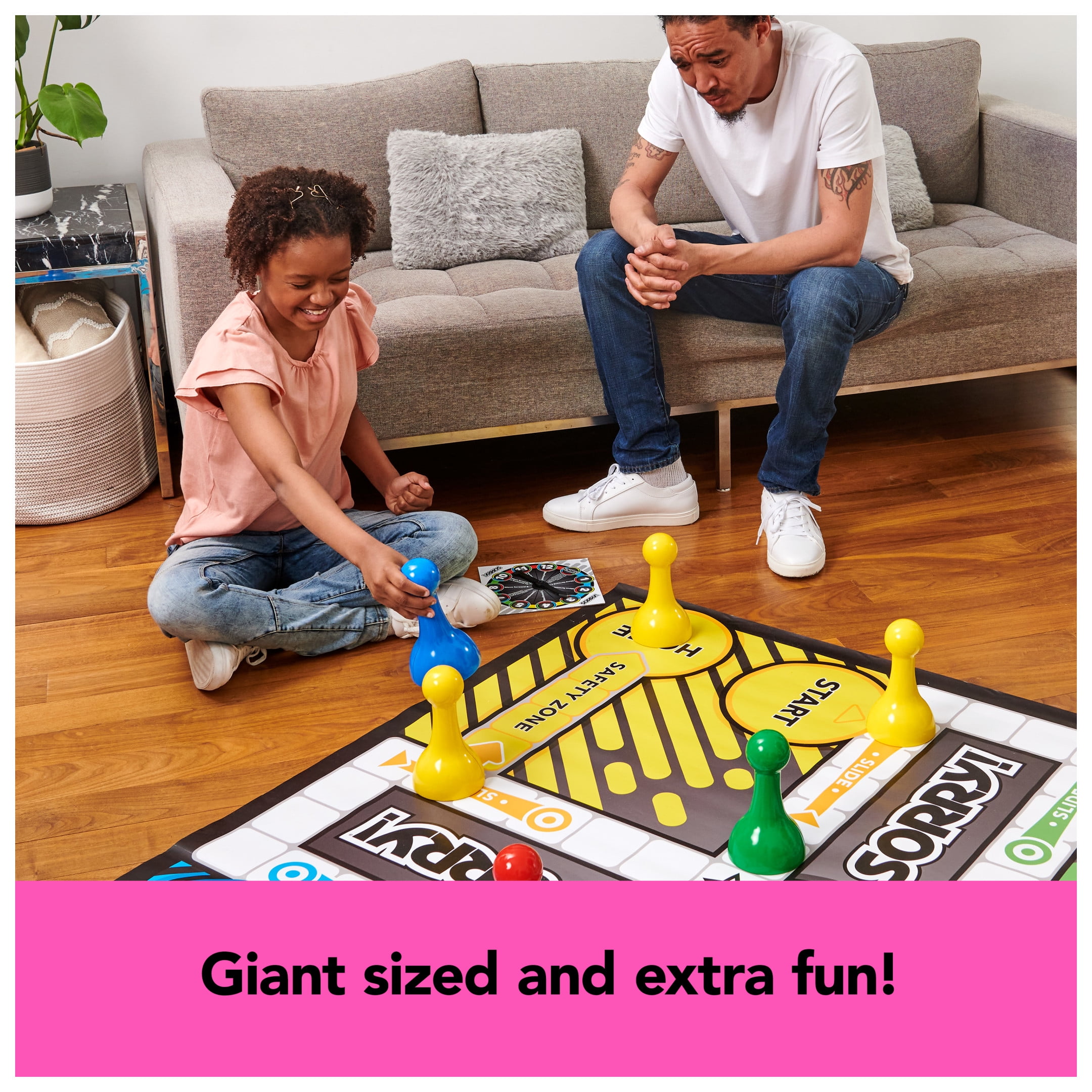 Sorry Board Game, Giant Edition Family Indoor Outdoor, For Kids 6 & Up