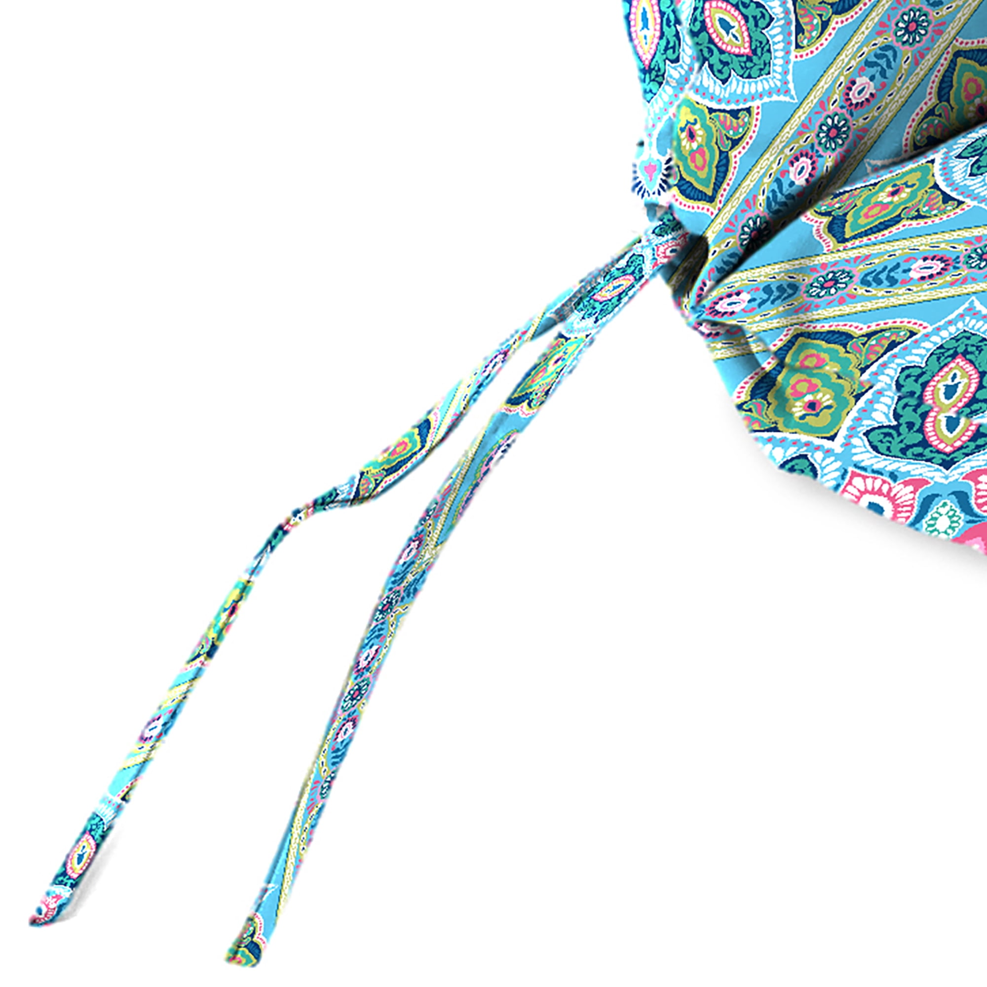 Jordan Manufacturing 45" x 22" Medlo Island Multicolor Geometric Rectangular Outdoor Chair Cushion with Ties and Hanger Loop