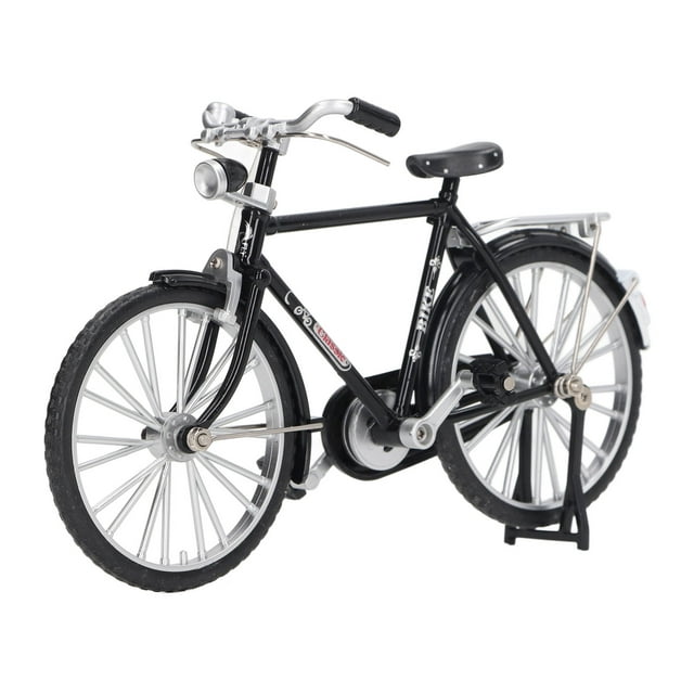 Alloy Bicycle Model Toy, 1:10 Alloy Bicycle Model Vintage Miniature Simulation Collection Free Standing Bike Model With Inflator Briefcase
