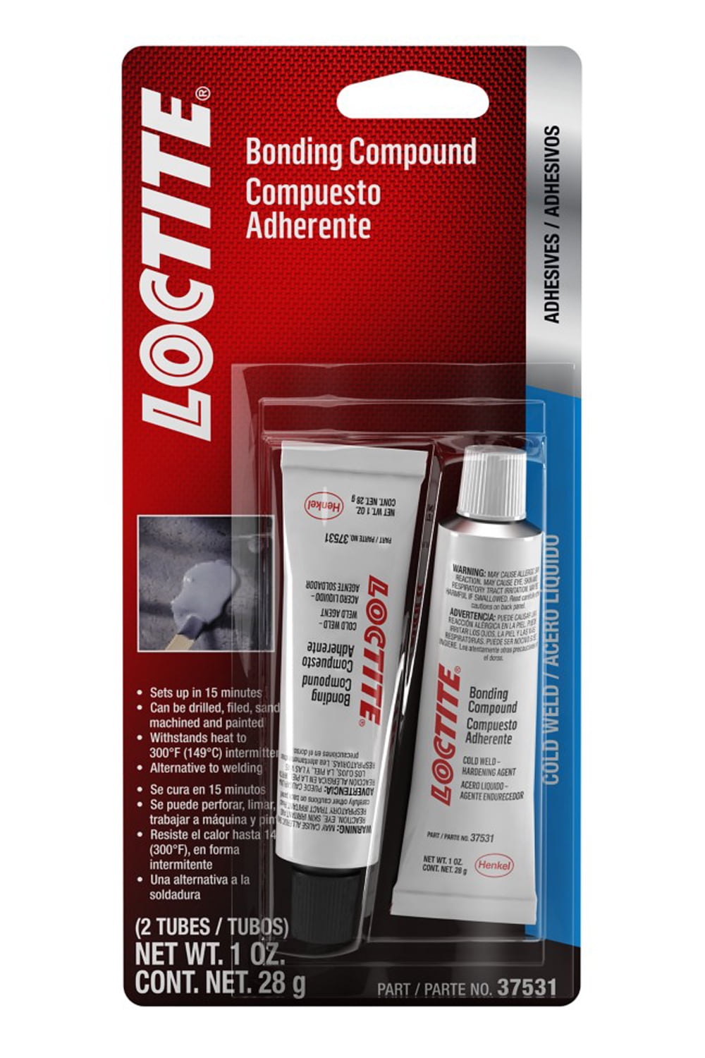 Loctite 37531 Locweld Epoxy Bonding Compound Tube, 1 Oz., (Pack Of 2