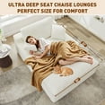 thumbnail image 4 of BedLuxury 73''x55'' Oversized Chaise Lounge Chair, Cloud Faux Fur Upholstered Sofa Bed Cozy Sleeper Couch for Living Room, No Assembly Required, Beige, 4 of 7