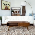 thumbnail image 6 of Caroline Mid-Century Modern Walnut Coffee Table Solid Wood 23.5x47.5x17.5 inches for Living Room, Home Small Space, Brown, 6 of 9