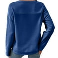 thumbnail image 5 of LEBONYARD Women's Fashion Chic V-Neck Design Solid Colored Pullover Soft Sweatshirts Casual Comfortable Long Sleeve Loose Fit Ladies Daily Tops, 5 of 8