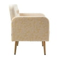 thumbnail image 3 of Accent Chair, Velvet Accent Chair with Arms and High Back, Modern Button Tufted Upholstered Armchair with Metal Legs Vintage Single Sofa Chair Chaise Lounge Chair Accent Chair for Living Room, Beige, 3 of 7